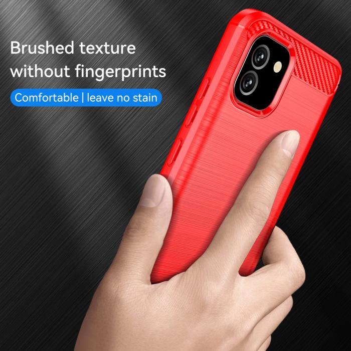 Bild 3,  Samsung Galaxy A03 Skal Borstad Stål Textur Röd