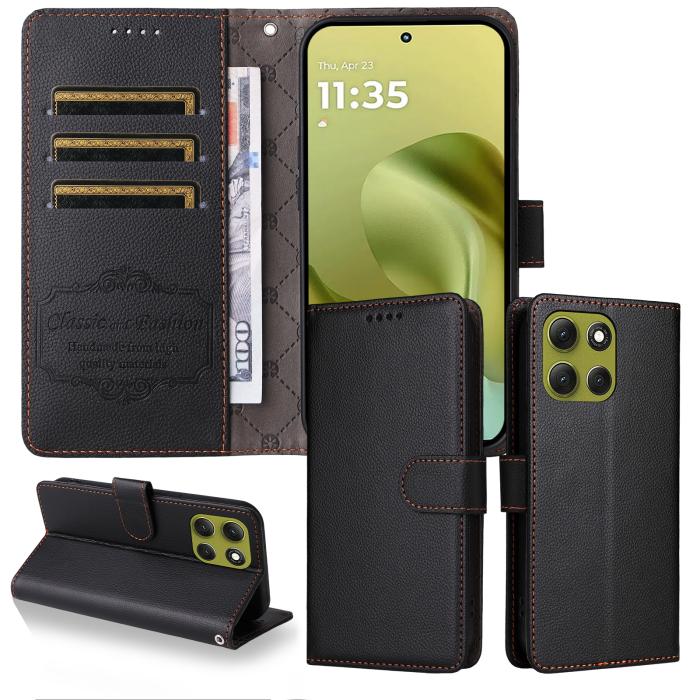 Bild 3,  Motorola Moto G86 Power / G86 5G Fodral Läder Svart