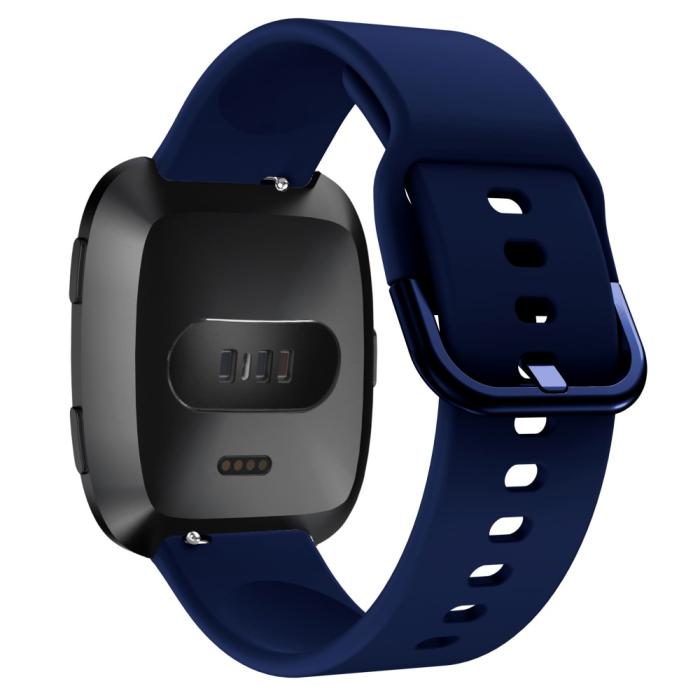 Bild 2,  Silikon Armband Fitbit Versa/Versa 2 - Mörk Blå