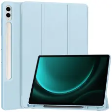  Galaxy Tab S9 FE Plus Fodral Tri-Fold Pennh&aring;llare Ljus Bl&aring;