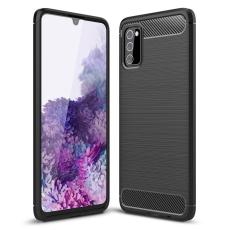  Samsung Galaxy A03s Skal Borstad St&aring;l Textur Svart