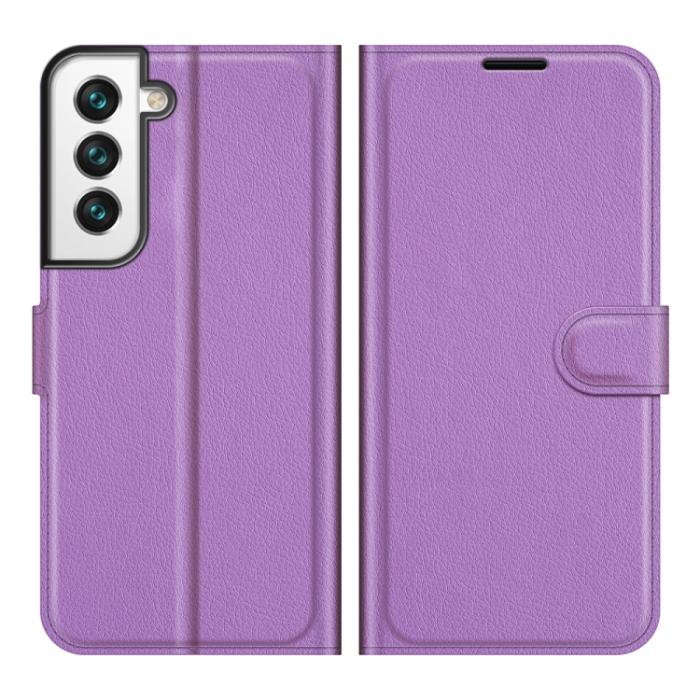 Bild 2,  Samsung Galaxy S22 Fodral Litchi Textur Lila