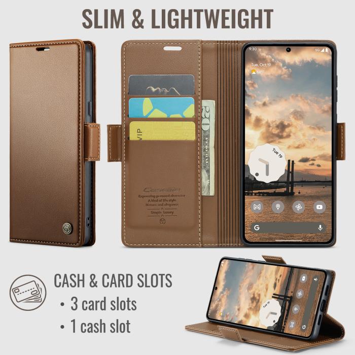 Bild 2, CASEME CASEME Google Pixel 11 / 11 Pro Fodral RFID Läder Brun