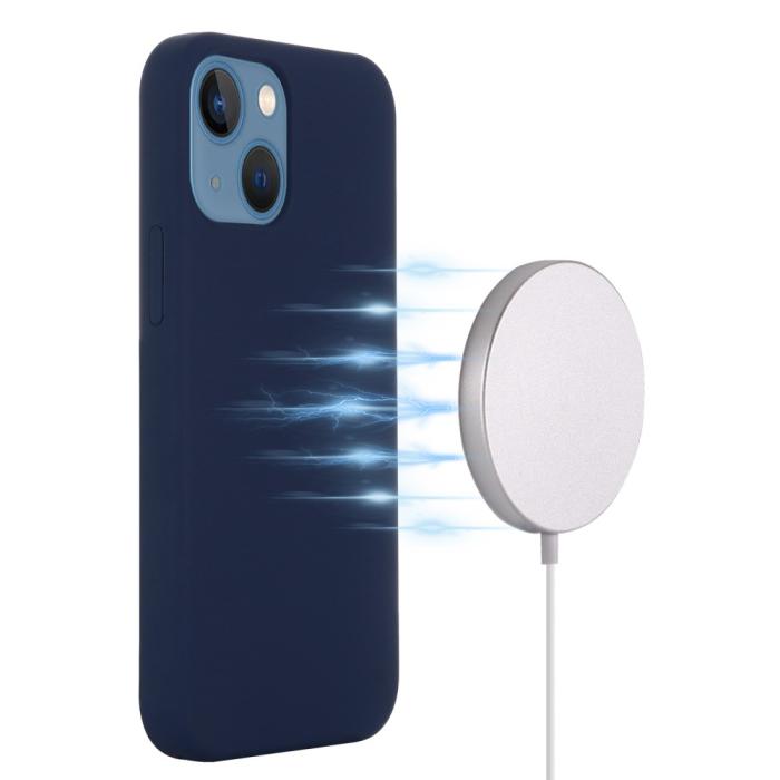 Bild 3,  iPhone 13 Skal MagSafe Liquid Silikon Mörk Blå