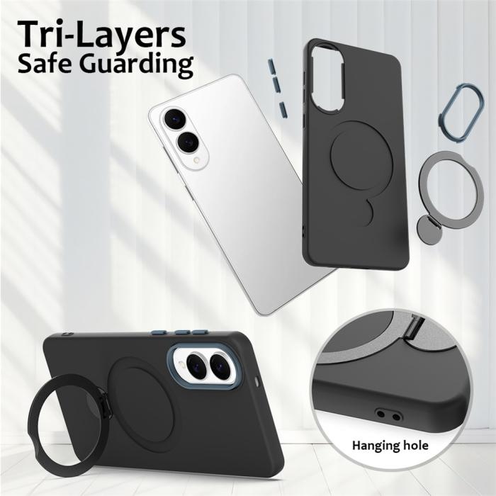 Bild 6,  Samsung Galaxy S25 Edge Skal MagSafe Kickstand Hybrid Svart