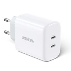 UGREEN Ugreen 40W 2x USB-C PD Snabbladdare V&auml;ggladdare Vit