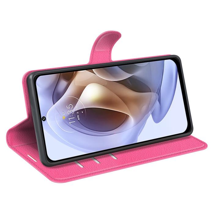 Bild 4,  Motorola Moto G31 / G41 Fodral Litchi Textur Rosa