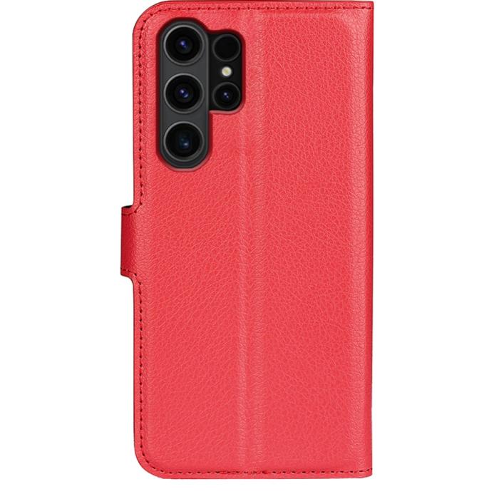 Bild 6,  Samsung Galaxy S24 Ultra Fodral Läder Litchi Röd