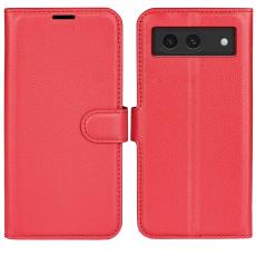  Google Pixel 8A Litchi L&auml;der Fodral R&ouml;d