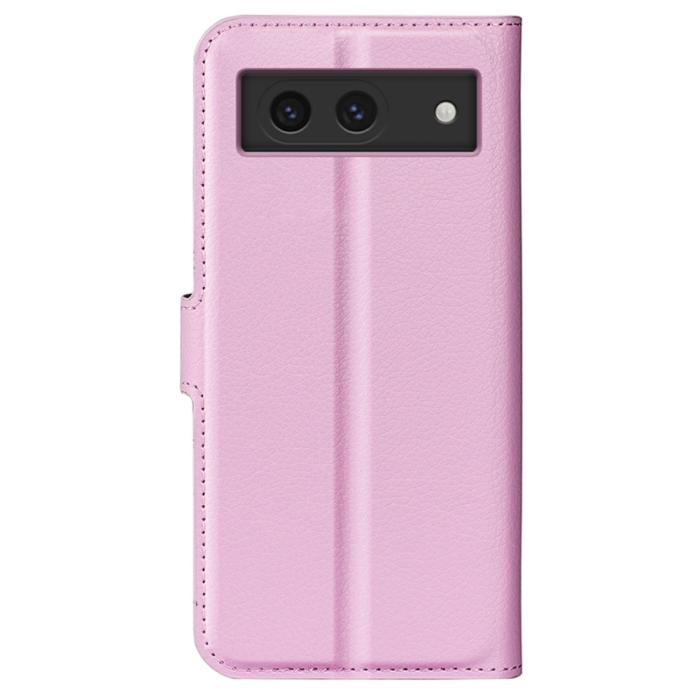 Bild 6,  Google Pixel 8A Litchi Läder Fodral Ljus Rosa