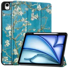 iPad Air 13 2026-2024 Tri-Fold Fodral Pennh&aring;llare Peach Blossom
