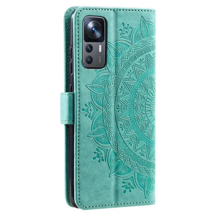 Bild 6,  Xiaomi 12T / 12T Pro Fodral Mandala Läder Grön