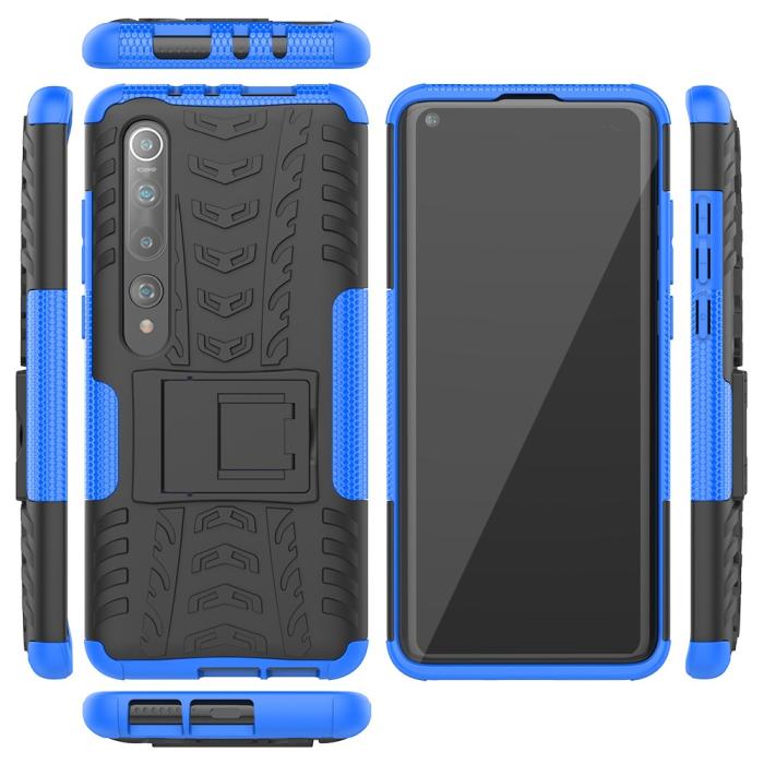 Bild 3,  Xiaomi Mi 10 / 10 Pro - Ultimata Stöttåliga Skalet med Stöd - Blå