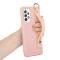  Samsung Galaxy A53 5G Skal TPU Med Fingerstrap Ljus Rosa