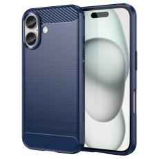  iPhone 16 Skal Kolfiber Textur Bl&aring;