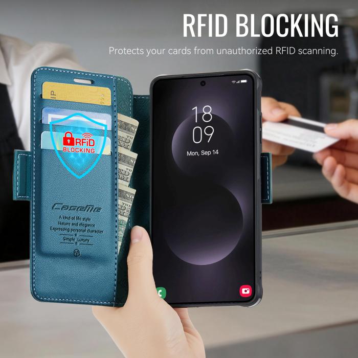 Bild 4, CASEME CASEME Samsung Galaxy S25 Ultra Skal RFID Plånbok Blå