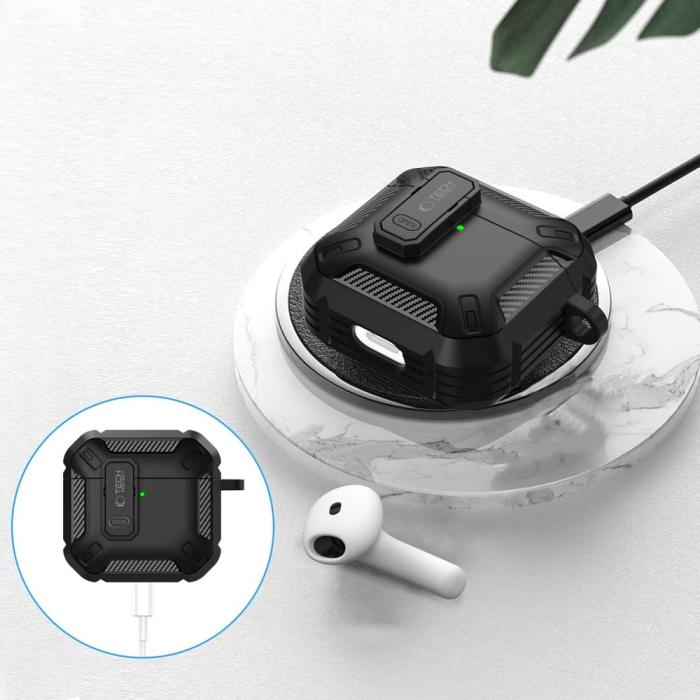 Bild 4, Tech-Protect Tech-Protect AirPods 4 Skal Carbonox Svart