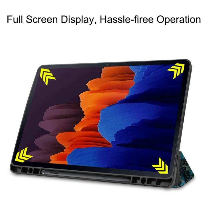 Bild 6,  Samsung Galaxy Tab S7 Plus / Tab S8 Plus Fodral Tri-Fold Pennhållare