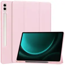  Galaxy Tab S9 FE Plus Fodral Tri-Fold Pennh&aring;llare Rosa