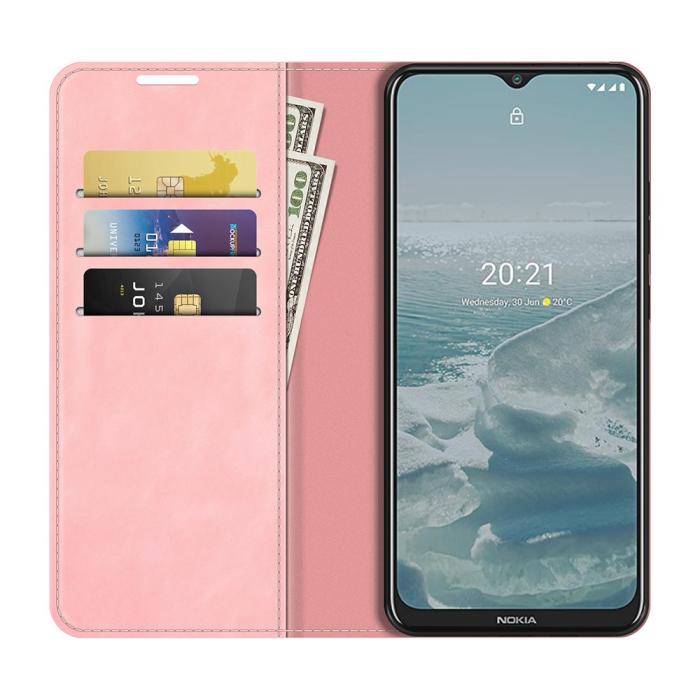 Bild 4,  Nokia G10 / G20 Fodral Skin Touch Läder Rosa