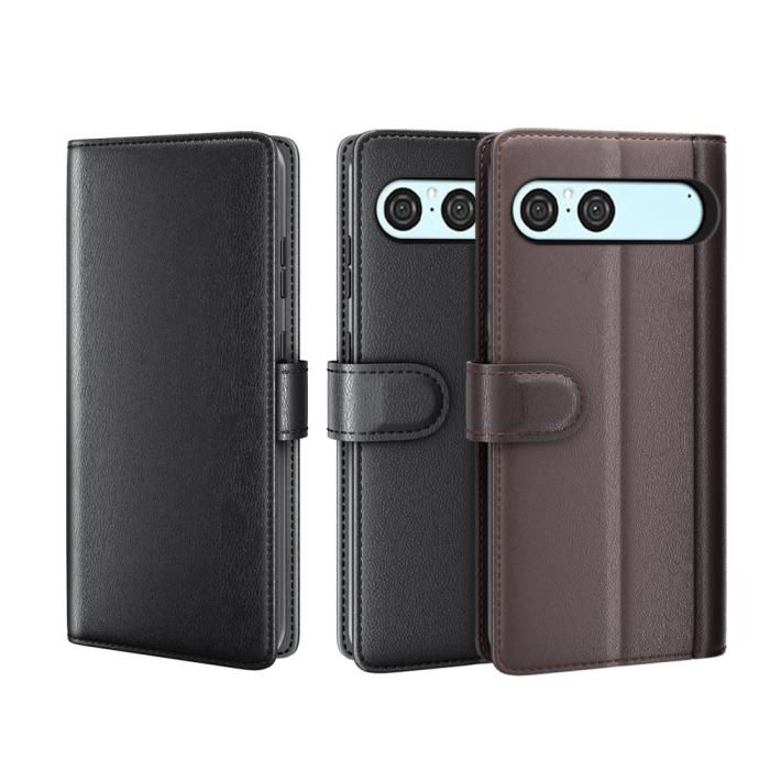 Bild 5,  Sony Xperia 10 VII Fodral Premium Äkta Läder Brun