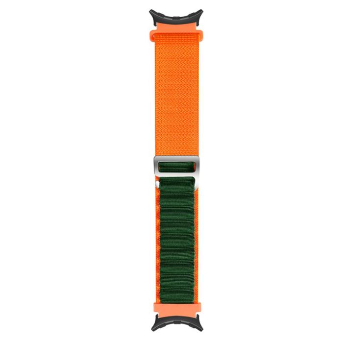 Bild 2,  Google Pixel Watch / Watch 2 Armband Nylon Pro Orange/Grön