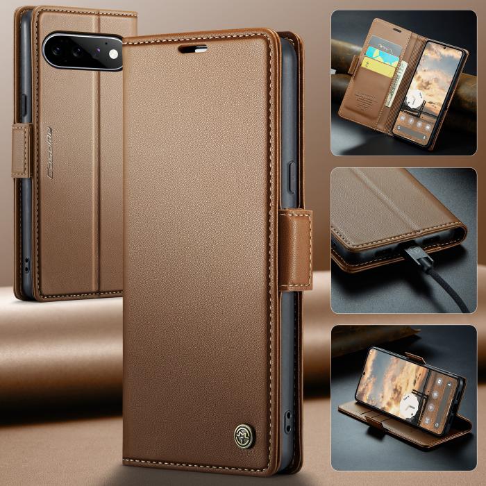 Bild 6, CASEME CASEME Google Pixel 11 / 11 Pro Fodral RFID Läder Brun