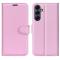  Samsung Galaxy A17 Fodral Litchi Läder Ljus Rosa