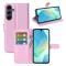  Samsung Galaxy A17 Fodral Litchi Läder Ljus Rosa