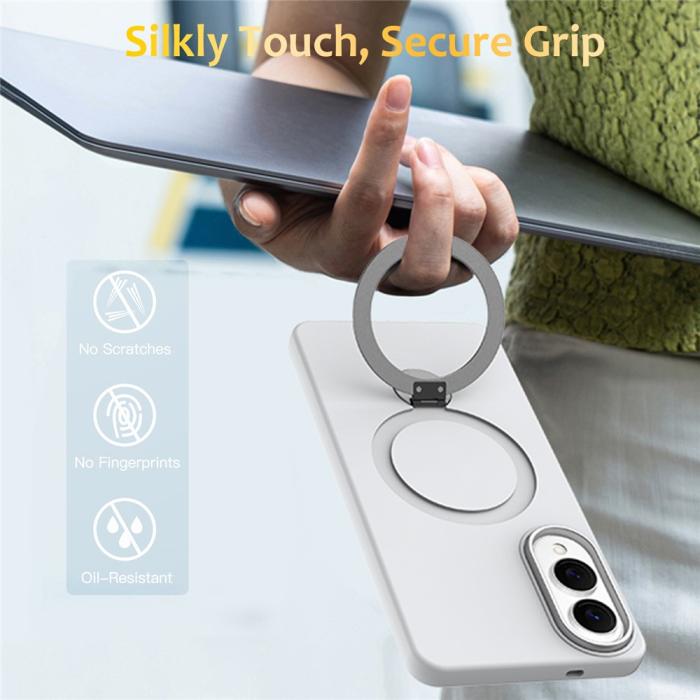 Bild 2,  Samsung Galaxy S25 Edge Skal MagSafe Kickstand Hybrid Vit