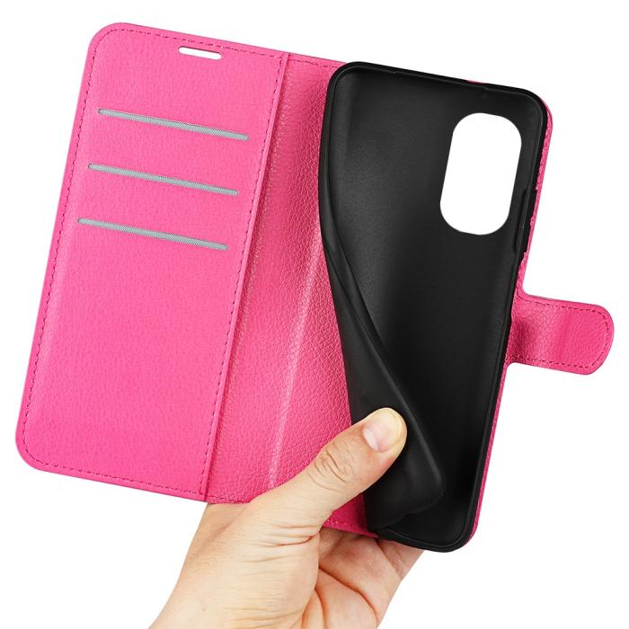 Bild 5,  Motorola Moto G31 / G41 Fodral Litchi Textur Rosa