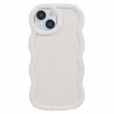  iPhone 15 Mobilskal Wavy Off White