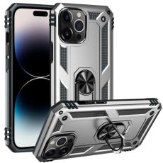  iPhone 14 Pro Skal Hybrid Armor Ring Silver
