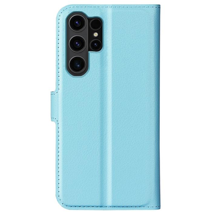 Bild 6,  Samsung Galaxy S24 Ultra Fodral Läder Litchi Ljus Blå