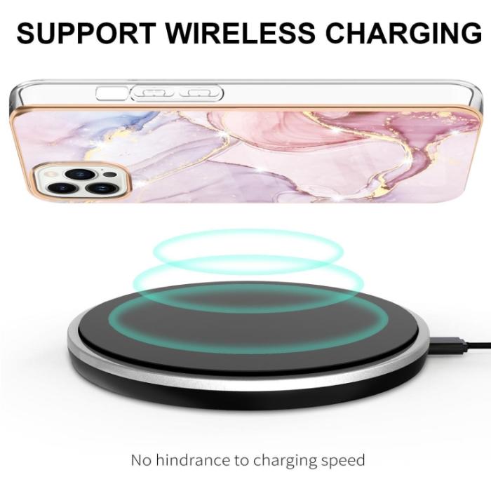 Bild 3,  iPhone 14 Pro Skal Marmor Electroplate TPU