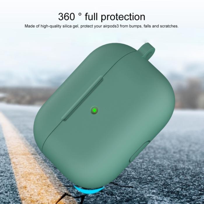 Bild 3,  AirPods 3 Skal Silikon Med Krok Grön