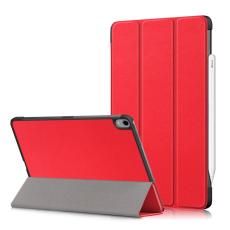  iPad Air 2026-2020 Fodral Tri-Fold Litchi R&ouml;d