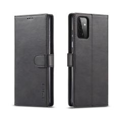 LC.IMEEKE Samsung Galaxy A72 - LC.IMEEKE L&auml;der Fodral - Svart