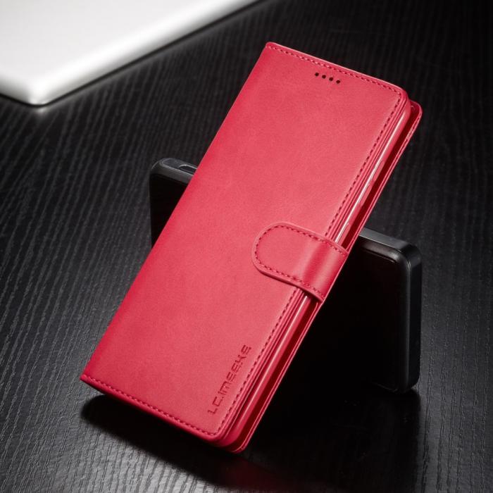 Bild 5, LC.IMEEKE Samsung Galaxy A72 - LC.IMEEKE Läder Fodral - Röd/Rosa
