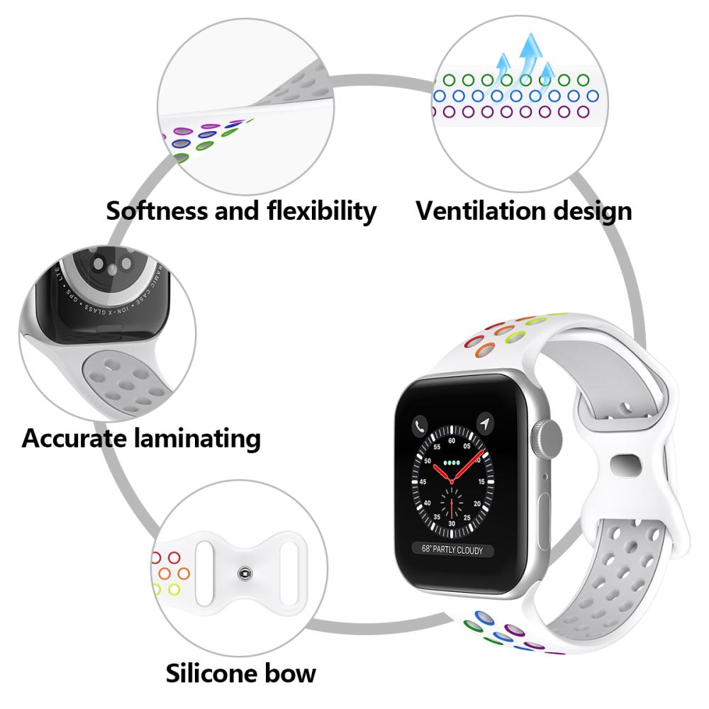 ColorPop Sportarmband Dual-Color Apple Watch 42/44/45/46/49 mm (M/L) Pride