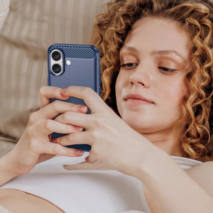 Bild 6,  iPhone 16 Skal Kolfiber Textur Blå