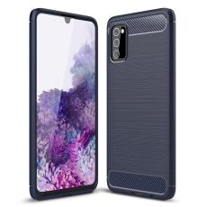  Samsung Galaxy A03s Skal Borstad St&aring;l Textur Bl&aring;