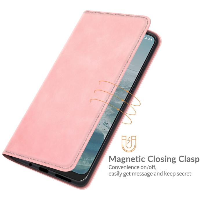 Bild 6,  Nokia G10 / G20 Fodral Skin Touch Läder Rosa