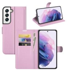  Samsung Galaxy S22 Fodral Litchi Textur Ljus Rosa