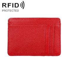  RFID Pl&aring;nbok Korth&aring;llare Litchi Textur R&ouml;d