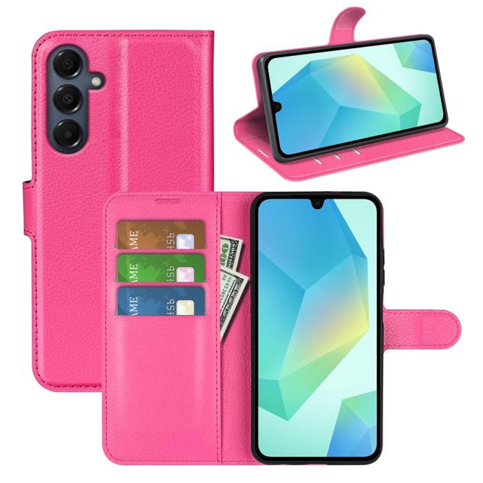Bild 5,  Samsung Galaxy A17 Fodral Litchi Läder Rosa