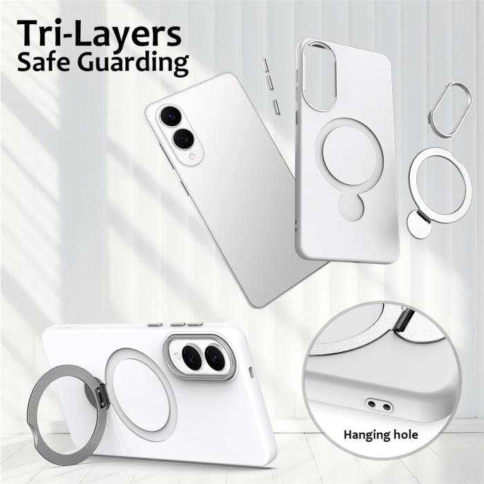 Bild 6,  Samsung Galaxy S25 Edge Skal MagSafe Kickstand Hybrid Vit