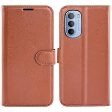  Motorola Moto G31 / G41 Fodral Litchi Textur Brun