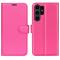 Samsung Galaxy S24 Ultra Fodral Läder Litchi Rosa