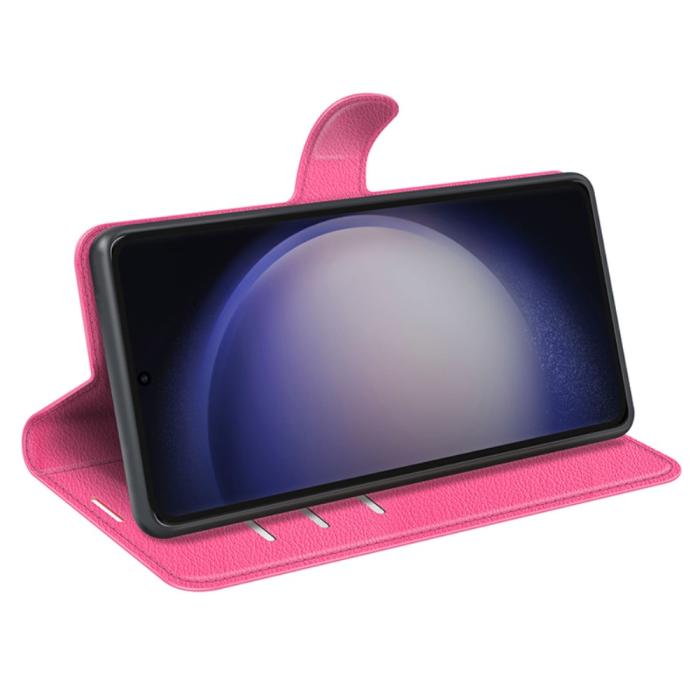 Bild 3,  Samsung Galaxy S24 Ultra Fodral Läder Litchi Rosa